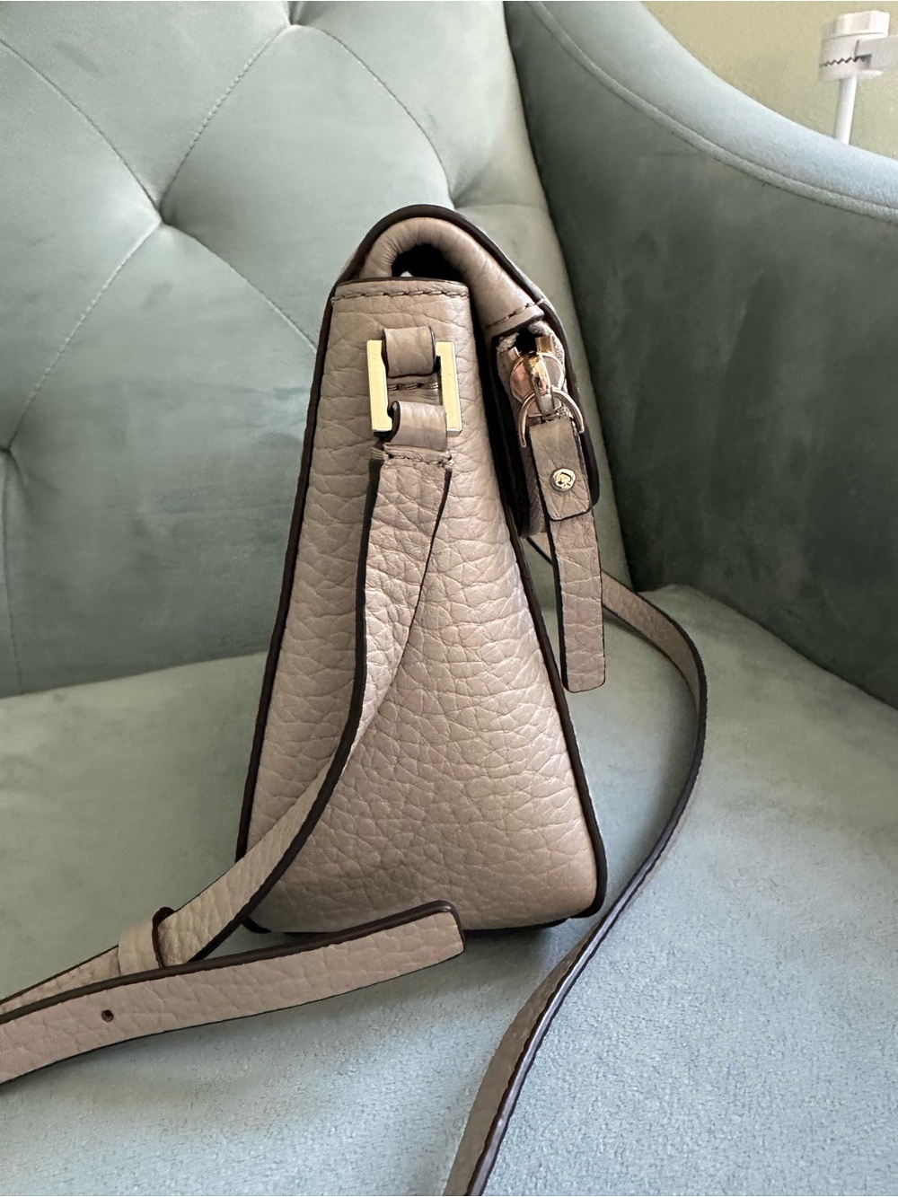 kate spade Pebbled Leather Crossbody Bag in Light Gray - Picture 14 of 17
